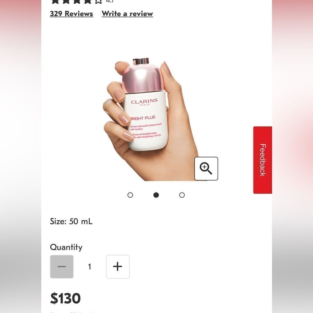 Clarins
Bright Plus Advanced brightening dark spot-targeting serum